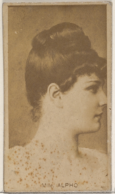 Mlle. Alpho, from the Actors and Actresses series (N45, Type 8) for Virginia Brights Cigarettes