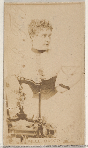 Mlle. Basco, from the Actors and Actresses series (N45, Type 8) for Virginia Brights Cigarettes