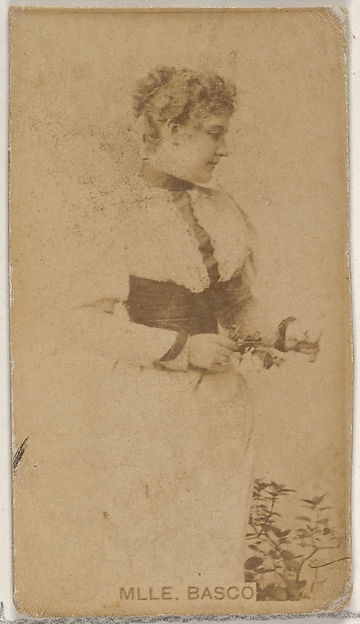 Mlle. Basco, from the Actors and Actresses series (N45, Type 8) for Virginia Brights Cigarettes