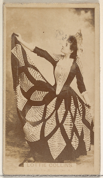 Lottie Collins, from the Actors and Actresses series (N45, Type 8) for Virginia Brights Cigarettes