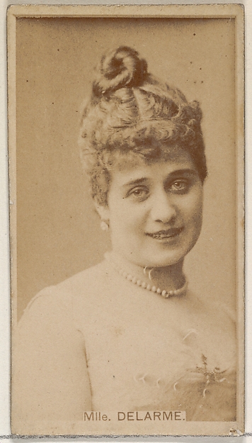 Mlle. Delarme, from the Actors and Actresses series (N45, Type 8) for Virginia Brights Cigarettes