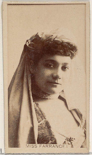 Miss Farrance, from the Actors and Actresses series (N45, Type 8) for Virginia Brights Cigarettes