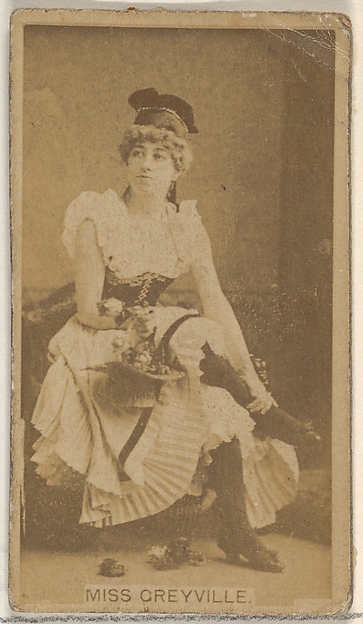Miss Greyville, from the Actors and Actresses series (N45, Type 8) for Virginia Brights Cigarettes