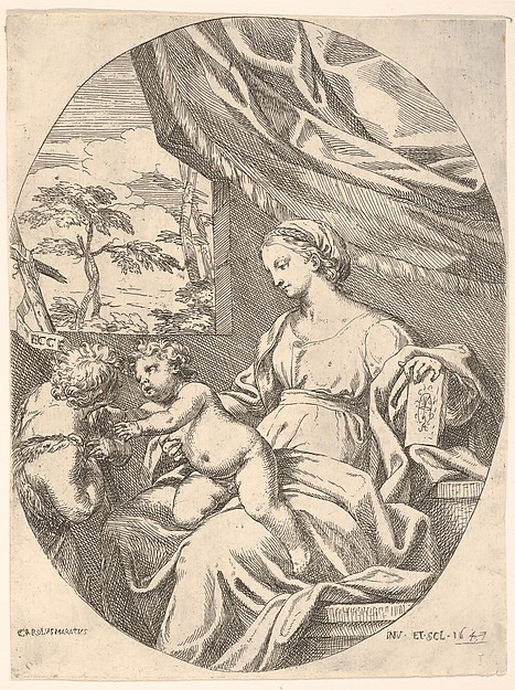 Seated Virgin and Child with Saint John the Baptist by Carlo Maratti