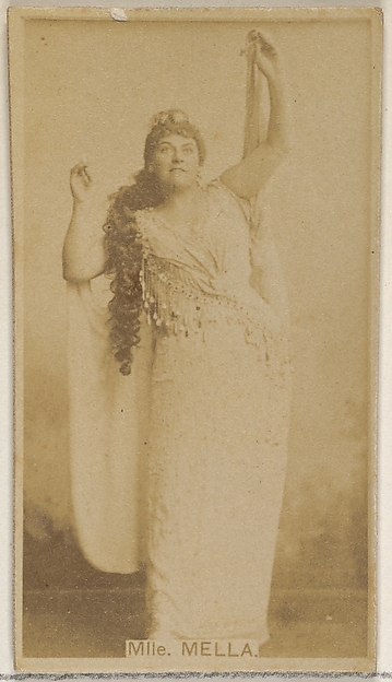 Mlle. Mella, from the Actors and Actresses series (N45, Type 8) for Virginia Brights Cigarettes