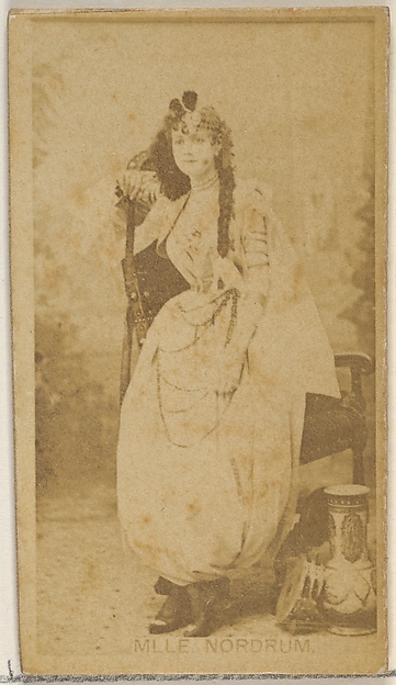 Mlle. Nordrum, from the Actors and Actresses series (N45, Type 8) for Virginia Brights Cigarettes
