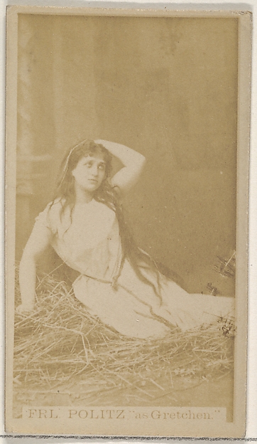 Fräulein Politz as Gretchen, from the Actors and Actresses series (N45, Type 8) for Virginia Brights Cigarettes