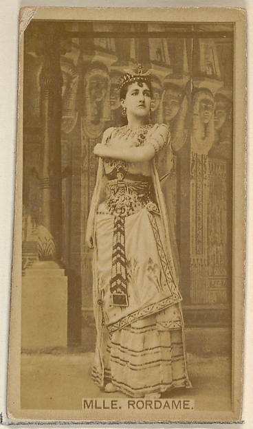 Mlle. Rordame, from the Actors and Actresses series (N45, Type 8) for Virginia Brights Cigarettes