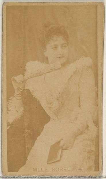 Mlle. Sorel, from the Actors and Actresses series (N45, Type 8) for Virginia Brights Cigarettes