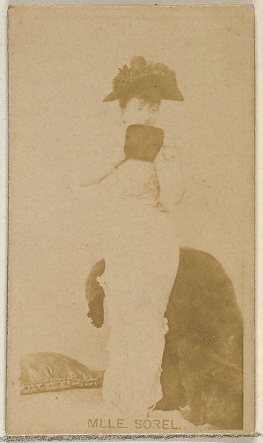 Mlle. Sorel, from the Actors and Actresses series (N45, Type 8) for Virginia Brights Cigarettes