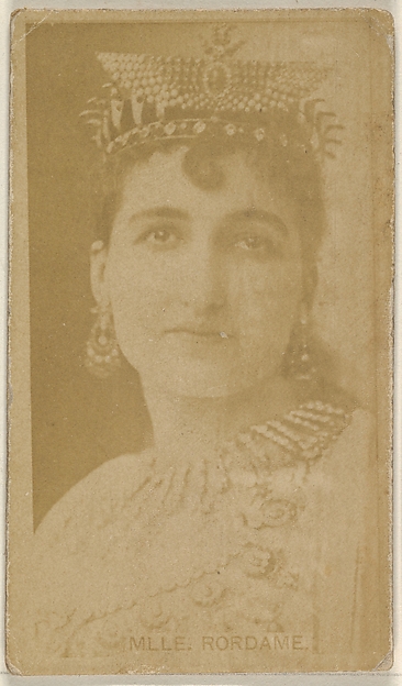 Mlle. Rordame, from the Actors and Actresses series (N45, Type 8) for Virginia Brights Cigarettes
