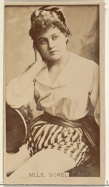 Mlle. Sorel, from the Actors and Actresses series (N45, Type 8) for Virginia Brights Cigarettes