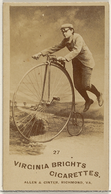 Card 27, from the Girl Cyclists series (N49) for Virginia Brights Cigarettes