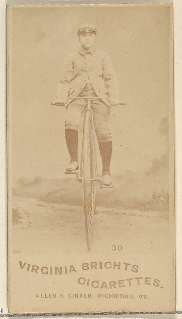 Card 30, from the Girl Cyclists series (N49) for Virginia Brights Cigarettes by Allen & Ginter, The Metropolitan Museum of Art