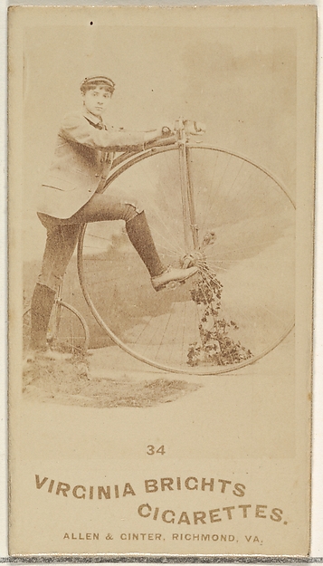 Card 34, from the Girl Cyclists series (N49) for Virginia Brights Cigarettes