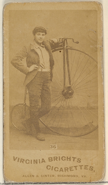Card 36, from the Girl Cyclists series (N49) for Virginia Brights Cigarettes by Allen & Ginter, The Metropolitan Museum of Art