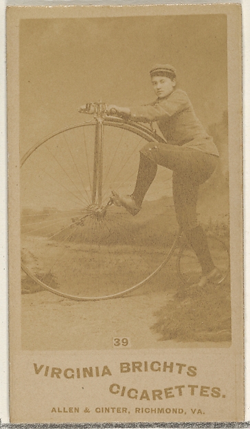 Card 39, from the Girl Cyclists series (N49) for Virginia Brights Cigarettes