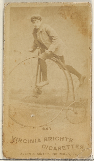 Card 43, from the Girl Cyclists series (N49) for Virginia Brights Cigarettes by Allen & Ginter, The Metropolitan Museum of Art