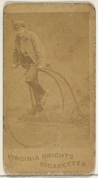 Card 45, from the Girl Cyclists series (N49) for Virginia Brights Cigarettes by Allen & Ginter, The Metropolitan Museum of Art