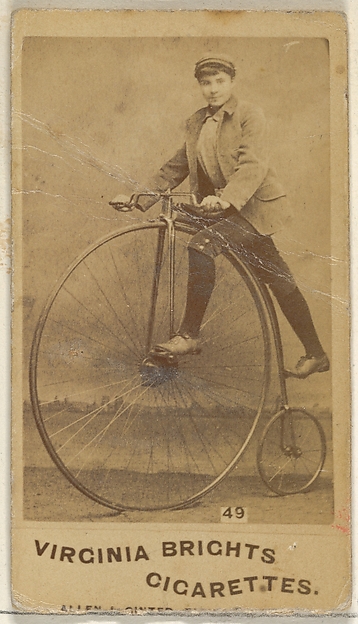 Card 49, from the Girl Cyclists series (N49) for Virginia Brights Cigarettes