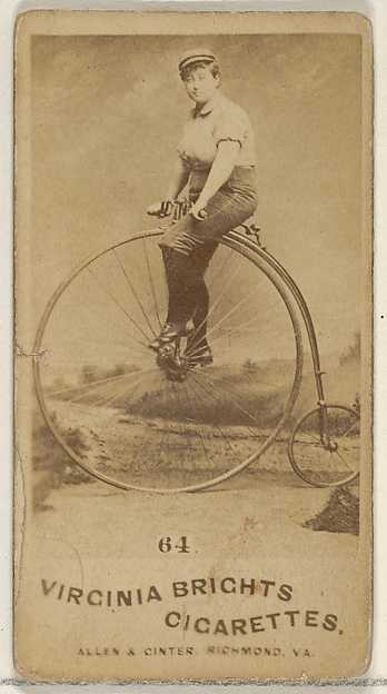 Card 64, from the Girl Cyclists series (N49) for Virginia Brights Cigarettes