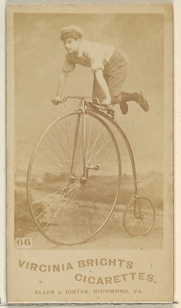 Card 66, from the Girl Cyclists series (N49) for Virginia Brights Cigarettes