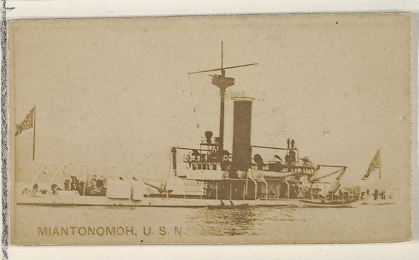 Miantonomoh, U.S.N., from the Famous Ships series (N50) for Virginia Brights Cigarettes