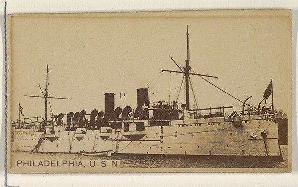 Philadelphia, U.S.N., from the Famous Ships series (N50) for Virginia Brights Cigarettes