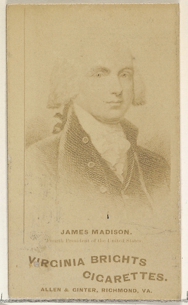 James Madison, from the Presidents of the United States series (N51) for Virginia Brights Cigarettes