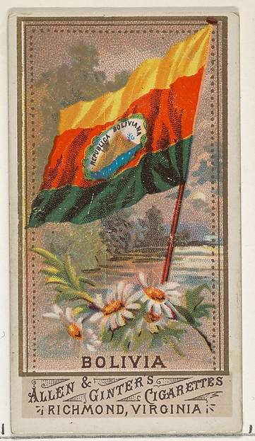 Bolivia, from Flags of All Nations, Series 1 (N9) for Allen & Ginter Cigarettes Brands
