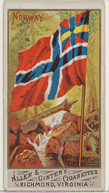 Norway, from Flags of All Nations, Series 1 (N9) for Allen & Ginter Cigarettes Brands