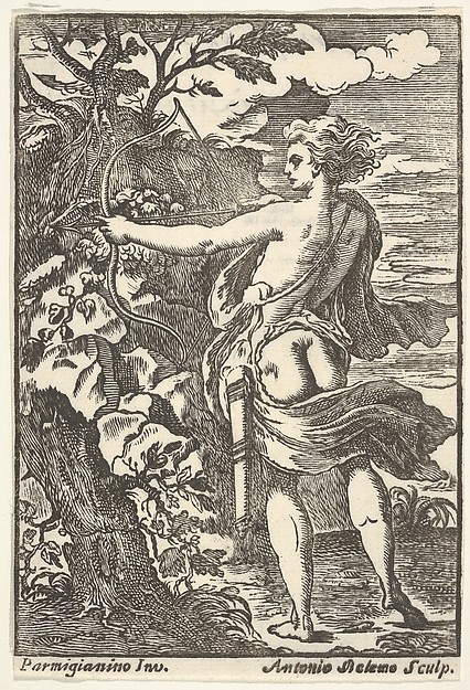 Callisto hunting with drawn bow, after Parmigianino)