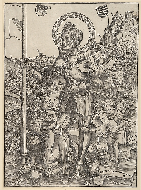 Saint George Standing with Two Angels by Lucas Cranach the Elder