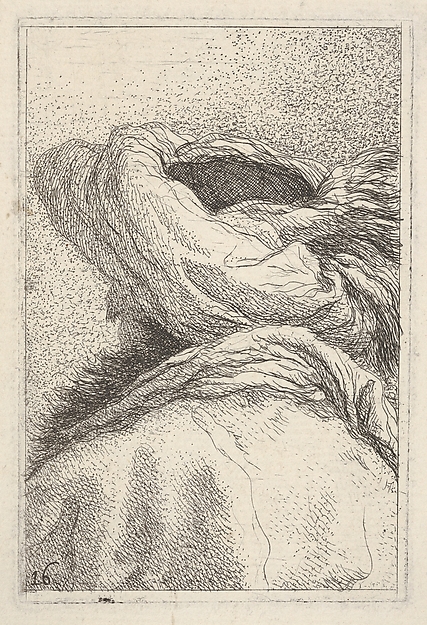 Man in a turban, depicted in bust length format from behind in three-quarters view, from the series 'Collection of heads' (Raccolta di teste)