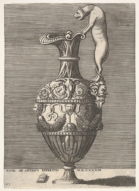 Antique Ewer with a Handle in the Shape of a Lioness, from "Vases after the Antique"