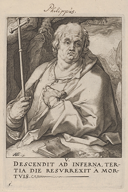 Hendrick Goltzius, St. Philip, from "Christ, the Apostles and St. Paul with the Creed"