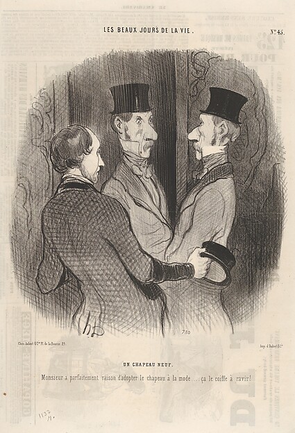 A New Hat, plate 45 from "The Best Days in Life," published in Le Charivari