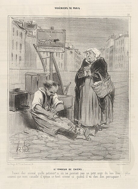 Le Tondeur de chiens, plate 21 from the series Bohémiens de Paris, published in Le Charivari