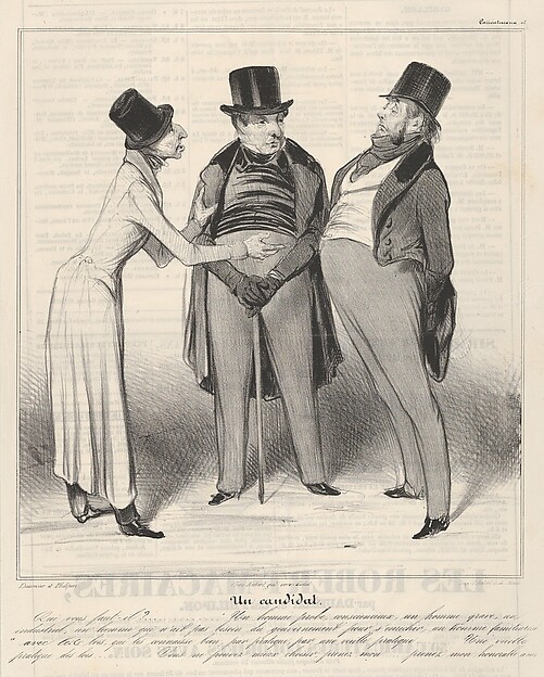 Un Candidat, plate 48 from the series Caricaturana, published in Le Charivari