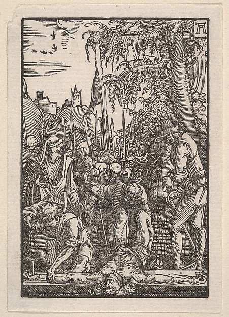 Christ Nailed on the Cross, from "The Fall and Salvation of Mankind Through the Life and Passion of Christ" by Albrecht Altdorfer