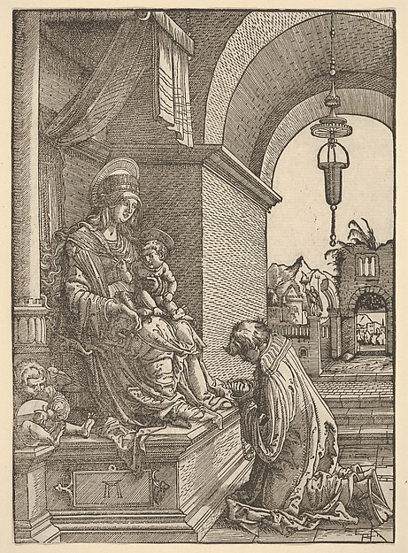 A Cleric Kneeling Before the Virgin and Christ Child by Albrecht Altdorfer