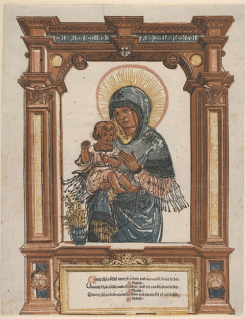 The Beautiful Virgin of Regensburg in an Architectural Frame