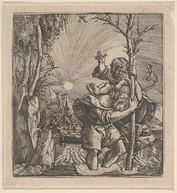 Saint Christopher Carrying the Christ Child by Albrecht Altdorfer