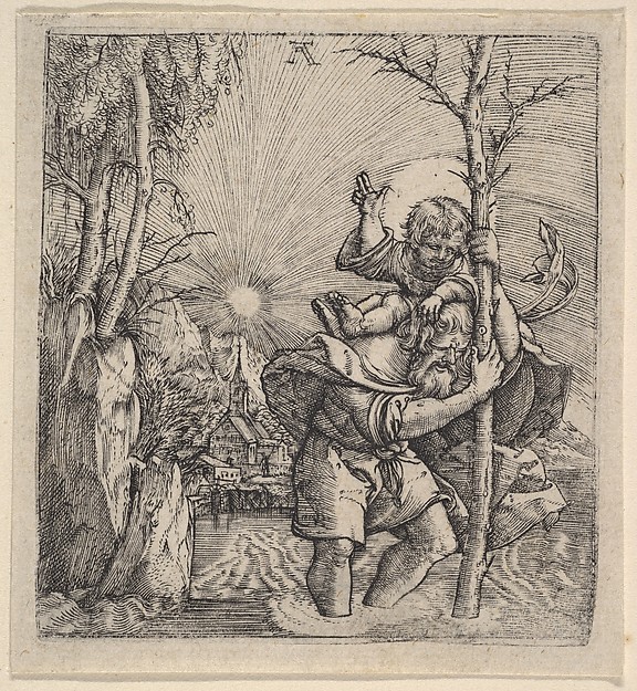 Saint Christopher Carrying the Christ Child by Albrecht Altdorfer