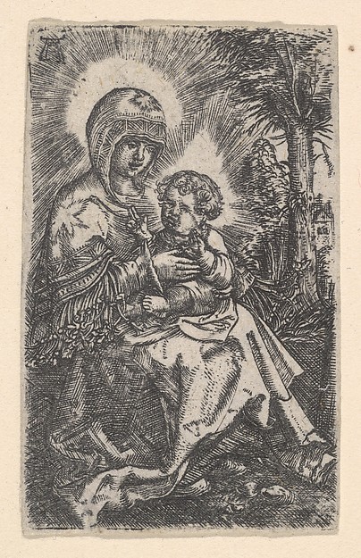 "The Beautiful Virgin of Regensburg" Seated in a Landscape by Albrecht Altdorfer