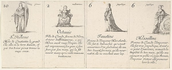 Ste. Helene, Octauie, Faustine, and Messalline, from 'The game of queens' (Le jeu des Reines renommées)