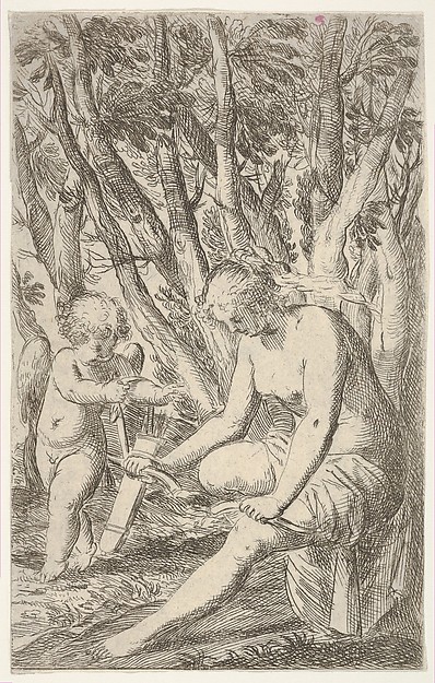 Venus breaking Cupid's bow over her knee, from "Sport of Love" (Scherzi d'amore)