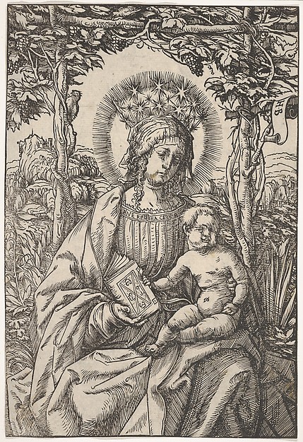 The Virgin with a Book in an Arbor by Hans Burgkmair
