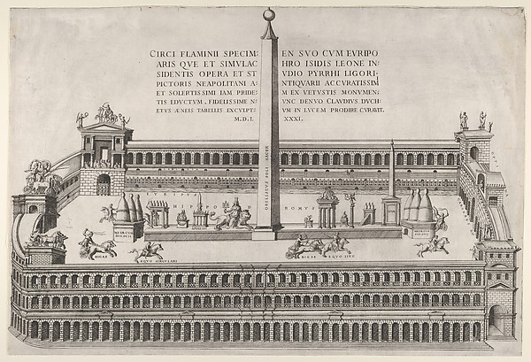 Circus Flaminius in Rome, from "Speculum Romanae Magnificentiae"