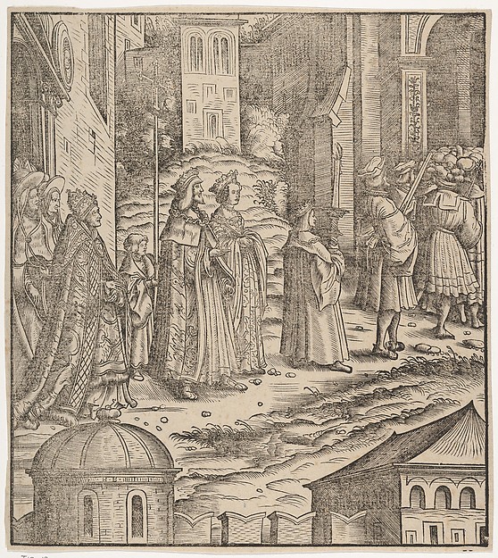 Procession of the Married Emperor, His Wife and The Pope from Saint Peter's Church, from Der Weisskunig by Hans Burgkmair